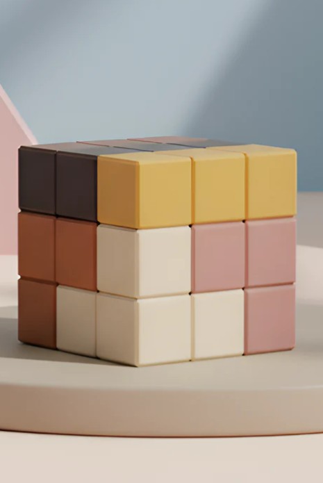 Logikai 3D kocka Miniland Mind and Move szilikon habból